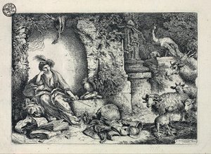 Circe muuttaa Odysseuksen seuralaiset eläimiksi tekijältä Giovanni Benedetto Castiglione
